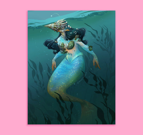 Plague Mermaid Art Print
