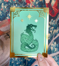 Load image into Gallery viewer, Slytherin Gold Foil Art Print (Small)