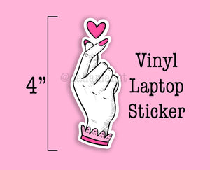 Large Finger Heart Sticker