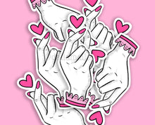 Load image into Gallery viewer, Large Finger Heart Sticker